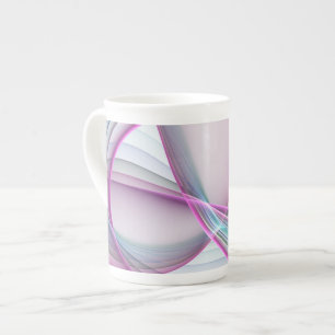 In Motion, Modern Abstract Colourful Fractal Art Bone China Mug