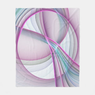 In Motion, Modern Abstract Colourful Fractal Art Fleece Blanket