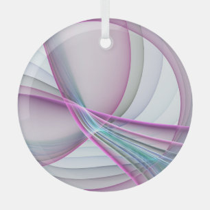 In Motion, Modern Abstract Colourful Fractal Art Glass Tree Decoration