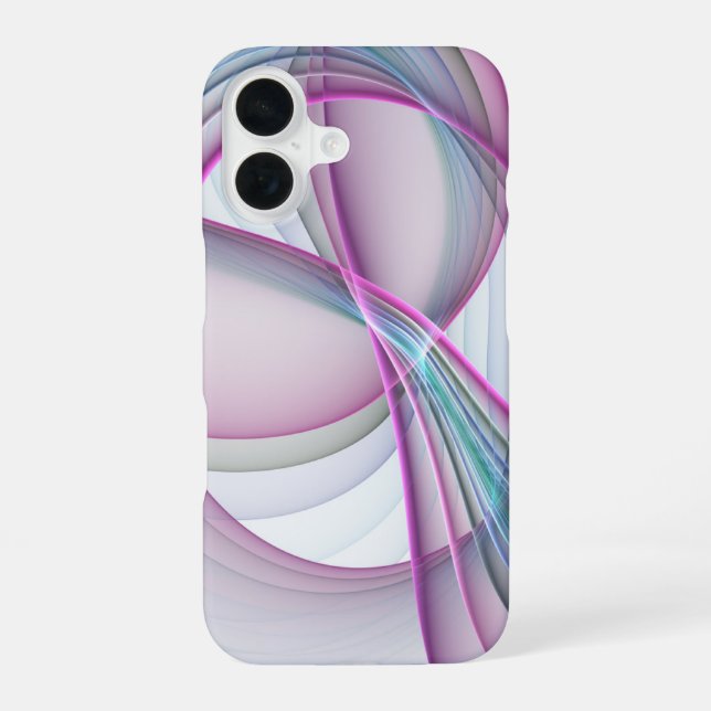 In Motion, Modern Abstract Colourful Fractal Art iPhone 16 Case (Back)