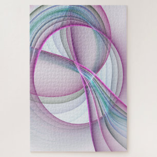 In Motion, Modern Abstract Colourful Fractal Art Jigsaw Puzzle