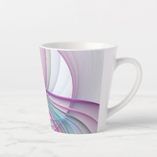 In Motion, Modern Abstract Colourful Fractal Art Latte Mug
