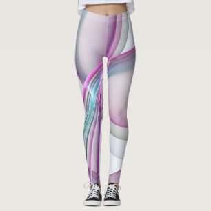 In Motion, Modern Abstract Colourful Fractal Art Leggings