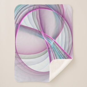 In Motion, Modern Abstract Colourful Fractal Art Sherpa Blanket