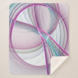 In Motion, Modern Abstract Colourful Fractal Art Sherpa Blanket