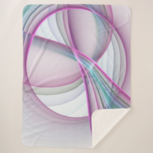 In Motion, Modern Abstract Colourful Fractal Art Sherpa Blanket