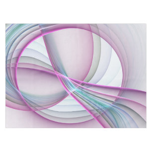 In Motion, Modern Abstract Colourful Fractal Art Tablecloth