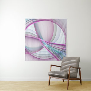 In Motion, Modern Abstract Colourful Fractal Art Tapestry