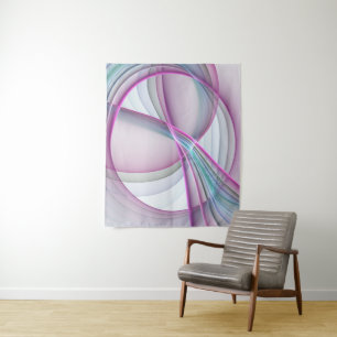 In Motion, Modern Abstract Colourful Fractal Art Tapestry
