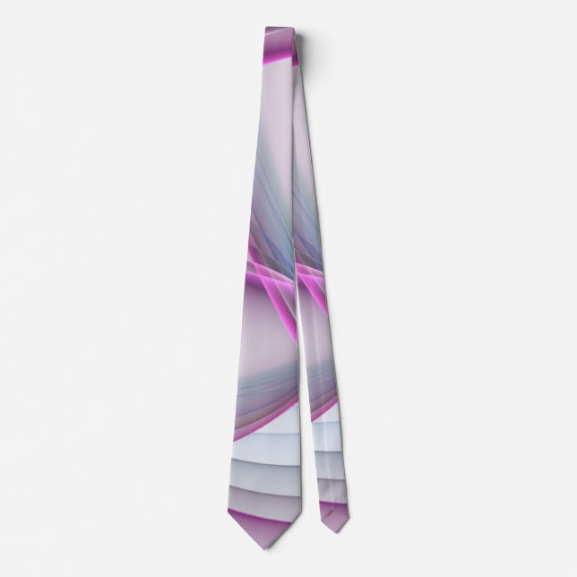 In Motion, Modern Abstract Colourful Fractal Art Tie (Front)