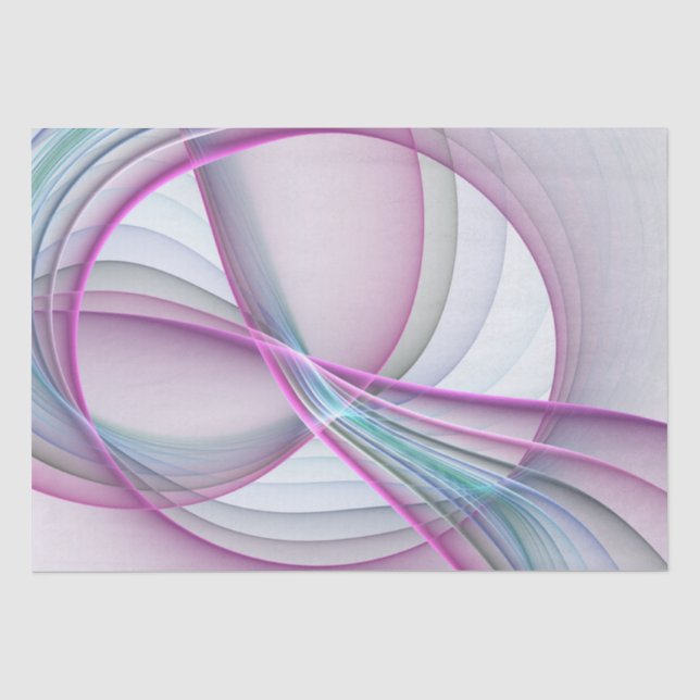 In Motion, Modern Abstract Colourful Fractal Art Tissue Paper (Front)