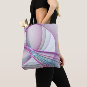 In Motion, Modern Abstract Colourful Fractal Art Tote Bag