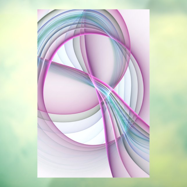 In Motion, Modern Abstract Colourful Fractal Art Window Cling (Sheet 3)