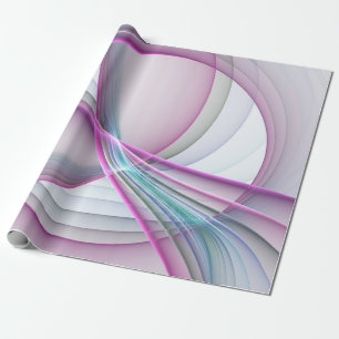 In Motion, Modern Abstract Colourful Fractal Art Wrapping Paper