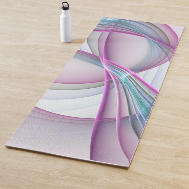 In Motion, Modern Abstract Colourful Fractal Art Yoga Mat (In Situ)
