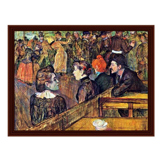 In Moulin De La Galette ", By Toulouse-Lautrec Postcard