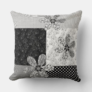In multicolored colours patchwork rustic pattern cushion