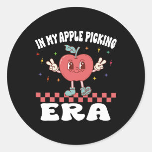 In My Apple Picking Era Apples Harvest Orchard Fam Classic Round Sticker