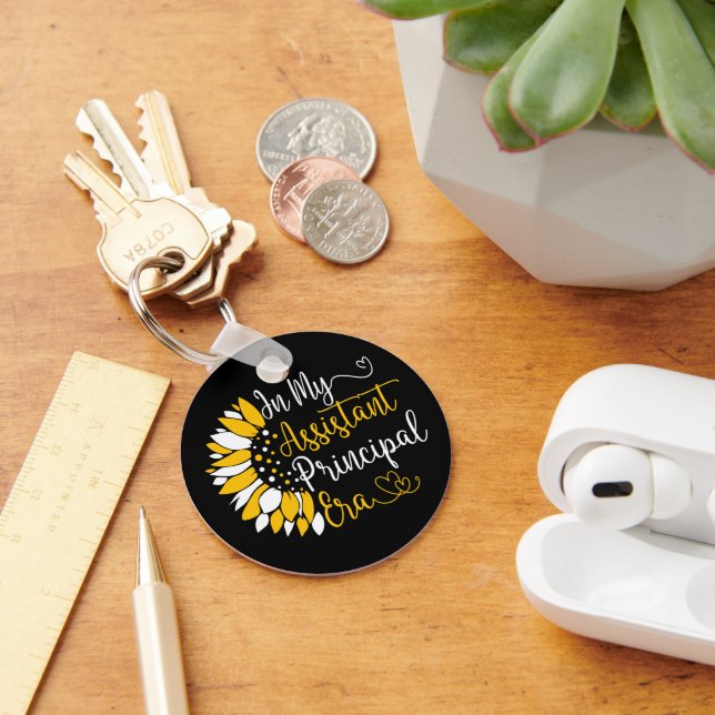 In My Assistant Principal Era School Teacher Funny Key Ring (Desk)