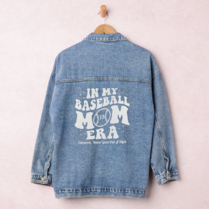 In My Baseball Mum Era Custom Names Denim Jacket