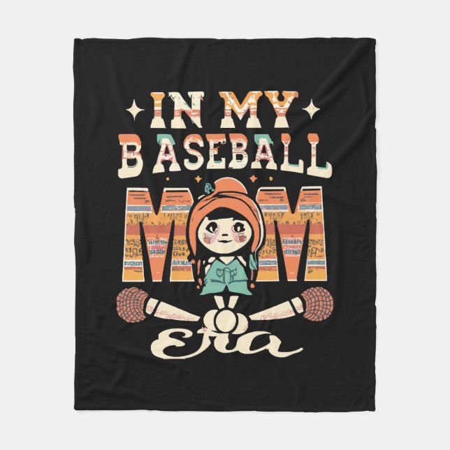 In My Baseball Mum Era Fleece Blanket (Front)