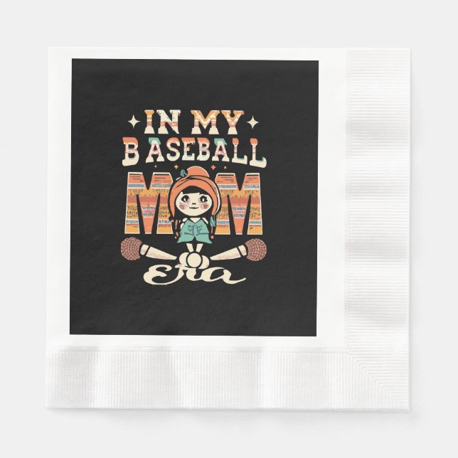In My Baseball Mum Era Napkin (Front)