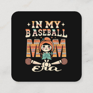 In My Baseball Mum Era Square Business Card