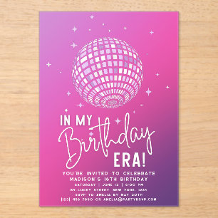In My Birthday Era, Era Party, Eras Party Acrylic Invitations