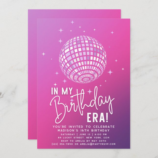 In My Birthday Era, Era Party, Eras Party Invitation (Front/Back)