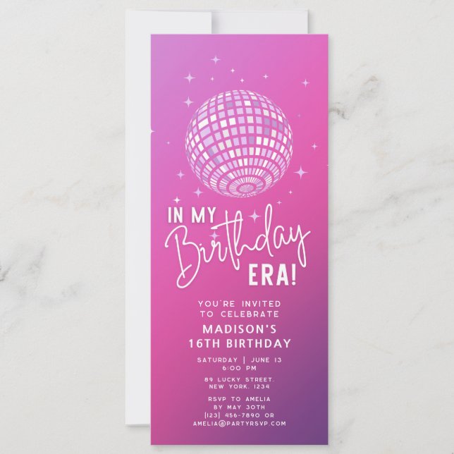 In My Birthday Era, Era Party, Eras Party Photo   Invitation (Front)