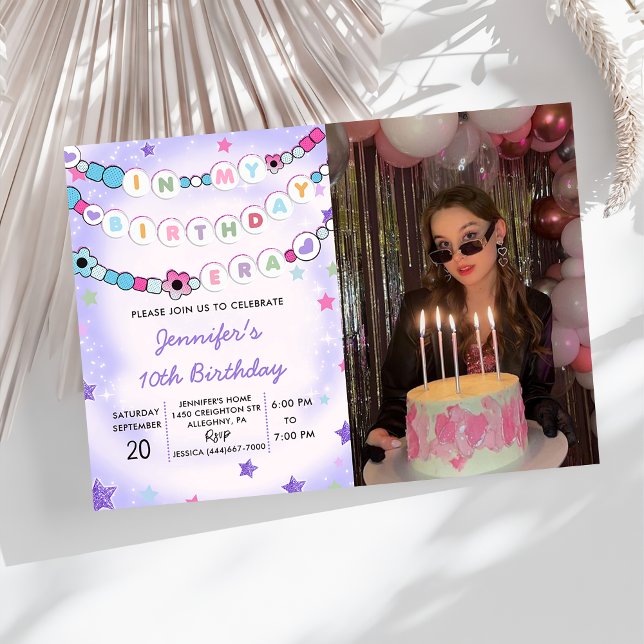 In My Birthday Era Friendship Bracelet Photo Invitation (Creator Uploaded)