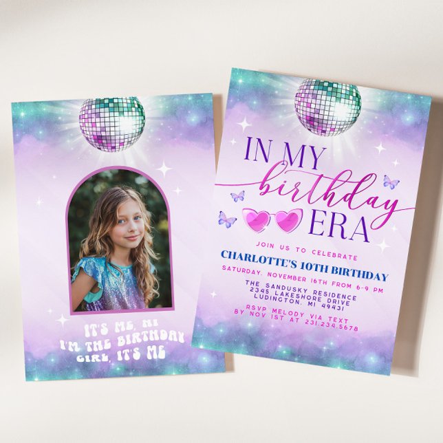 In My Birthday Era Invitation - Teen Birthday Girl (In My Birthday Era Invitation - Teen Birthday Girl Music Party Invite - Purple and Blue Eras Party)