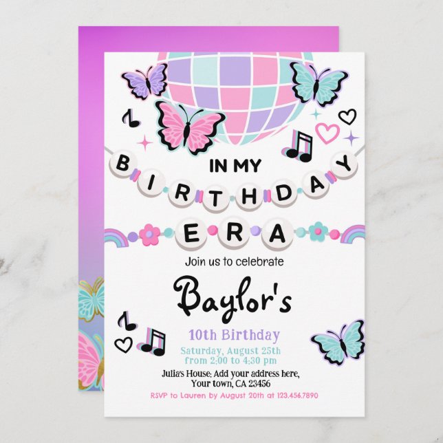 In My Birthday Era Party Invitation (Front/Back)