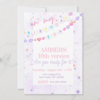 In my birthday Era pink purple Pastel Birthday Invitation