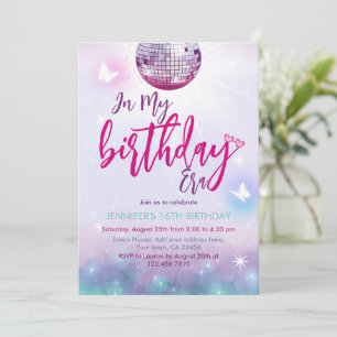 In My Birthday Era Purple & Blue Music Birthday Invitation