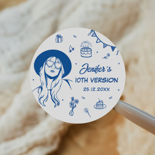 In my birthday Era Retro Birthday Classic Round Sticker