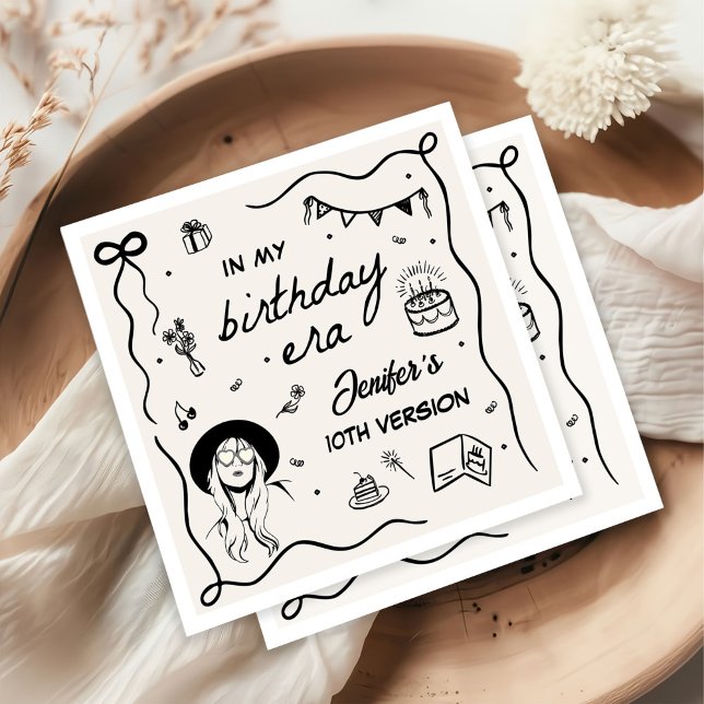 In My Birthday Era Retro Birthday Napkin (Creator Uploaded)