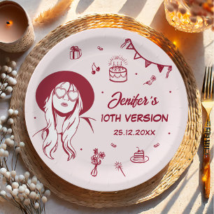 In My Birthday Era Retro Birthday Paper Plate