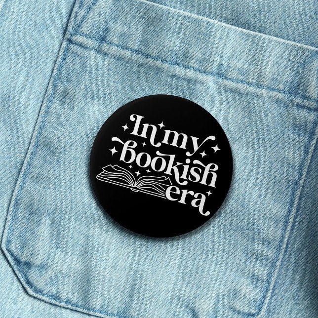 In my Bookish Era Black 7.5 Cm Round Badge (Creator Uploaded)
