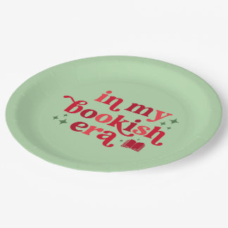 In My Bookish Era Christmas Design Paper Plate
