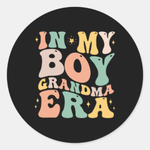 In My Boy Grandma Era Funny Grandma Gifts From Gra Classic Round Sticker