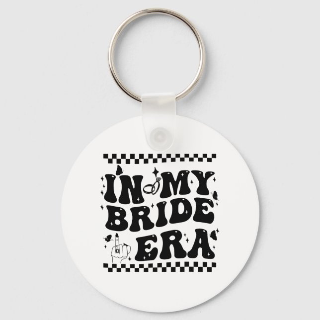 In My Bride Era Groovy Bride Bachelorette Party Br Key Ring (Front)