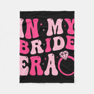 In My Bride Era Groovy Engagement Wedding Bachelor Fleece Blanket