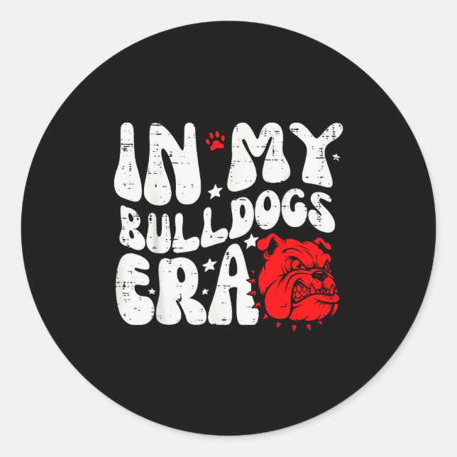 In My Bulldog Era Men Women Kids Boys Youth Teen G Classic Round Sticker (Front)
