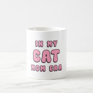 In My Cat Mum Era – Retro Pink Typography Coffee Mug