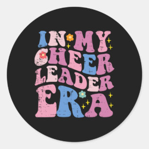 In My Cheerleader Era Retro Cheerleading Women Gir Classic Round Sticker