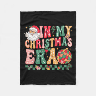 In My Christmas Era Cute Groovy Christmas Holiday Fleece Blanket