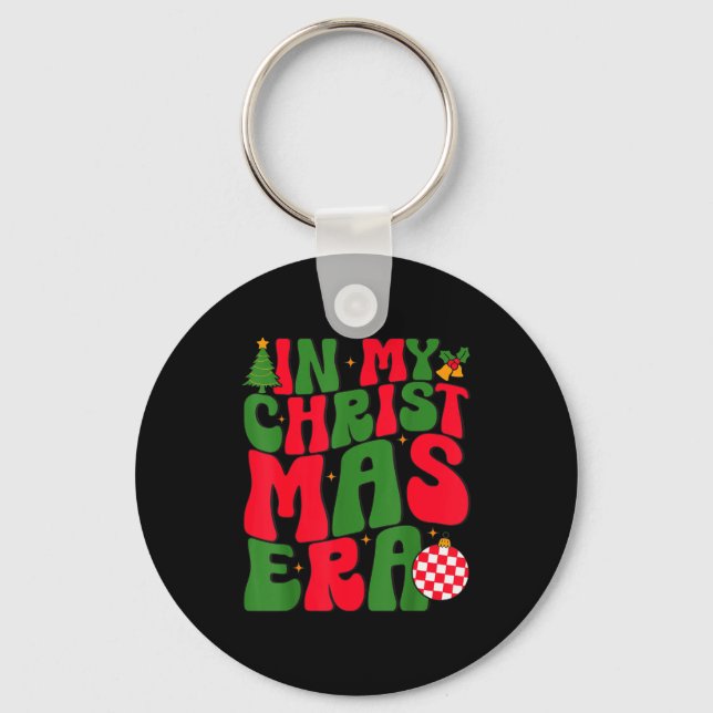 In My Christmas Era Groovy Xmas Matching Christmas Key Ring (Front)