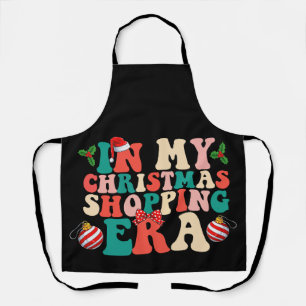 In My Christmas Shopping Era Groovy Holiday Apron