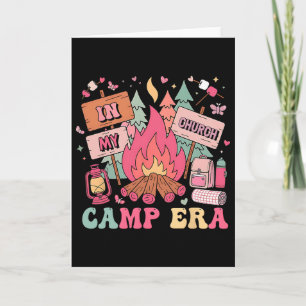 In My Church Camp Era Summer Vacation Camping Squa Card